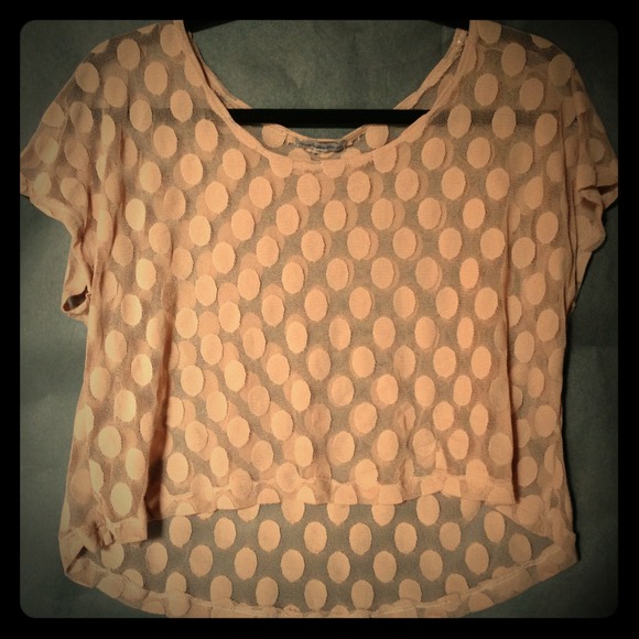 Charlotte Russe Tops - Sheer polka dot t-shirt