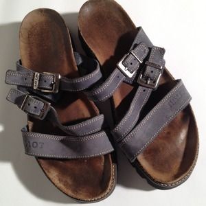 Naot blue suede sandals