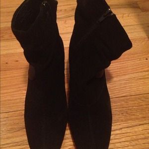 Black suede booties size 7