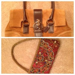Bundled! - Coach suede handbag and Beaded purse
