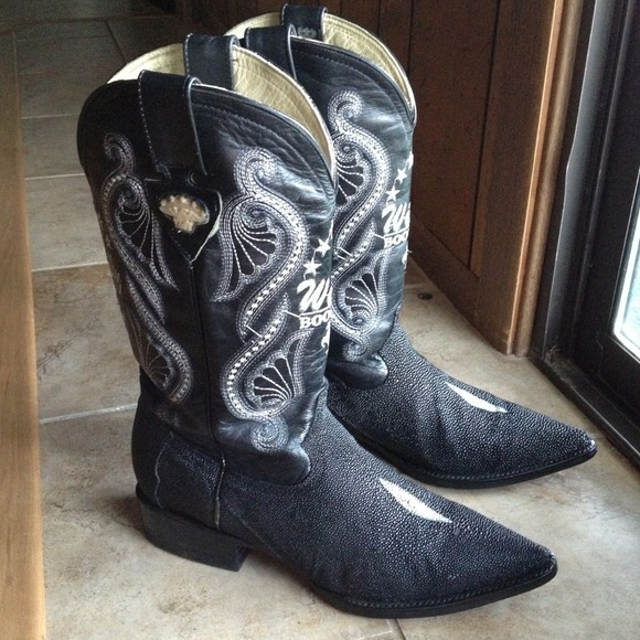 Genuine black Stingray boots and belt set for men - Picture 2 of 4