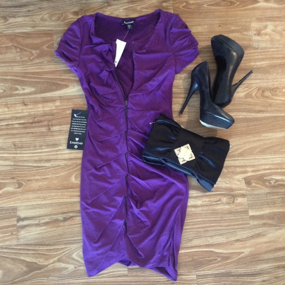Bebe purple zip up dress