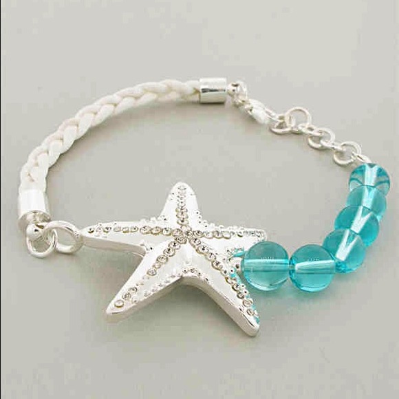 ⚓SOLD⚓ Aqua, Silver, and White Starfish Bracelet