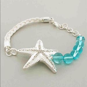 ⚓SOLD⚓ Aqua, Silver, and White Starfish Bracelet