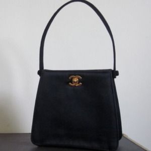 🚫SOLD🚫Authentic Vintage Chanel Black Satin Bag