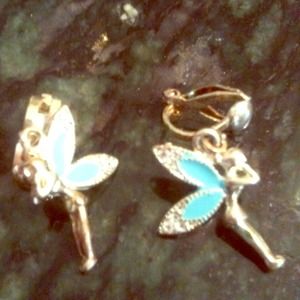 Blue Silver Fairy Clip-On Earrings 🐣