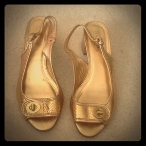 Gold Coach peeptoes