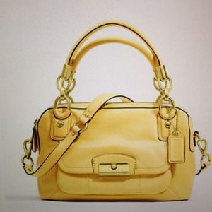 Sold---Coach leather double zip satchel