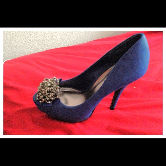 Dollhouse Shoes - SOLD***Royal blue peep toe heels
