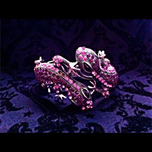 Purple and pink lizard bracelet bangle