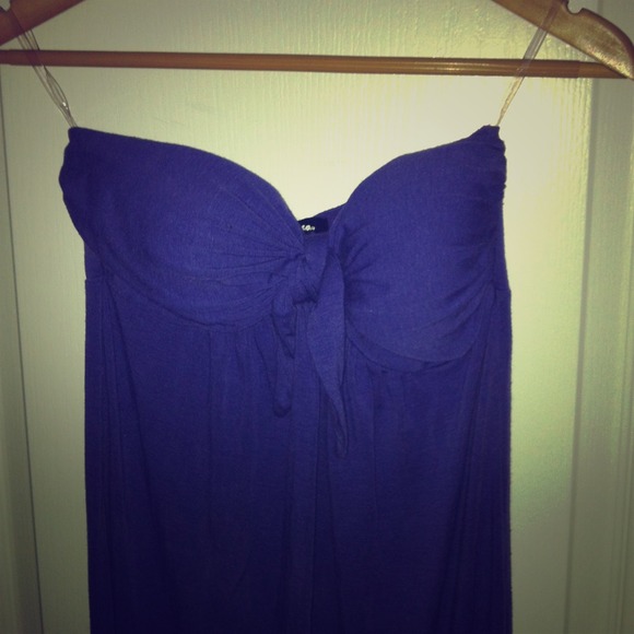 Grape strapless maxi