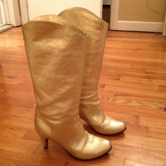 Corso Como Leather Gold Mid Calf Boot Size 7! - Picture 2 of 4