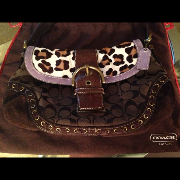 *SOLD* Authentic Coach Suede & Ponyhair Hobo - Picture 2 of 4