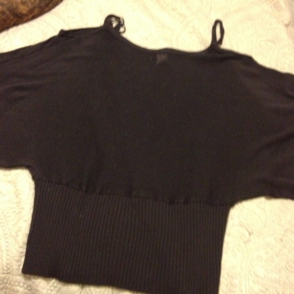 Fun, flirty lightweight black knit top.