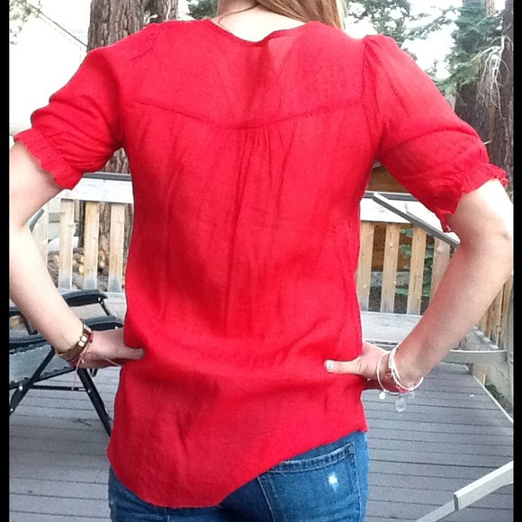 Red Sheer Tunic - Picture 2 of 3