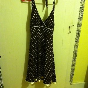 Brown poka dot dress