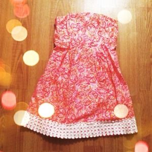 Lilly Pulitzer Strapless Dress, Size 0.