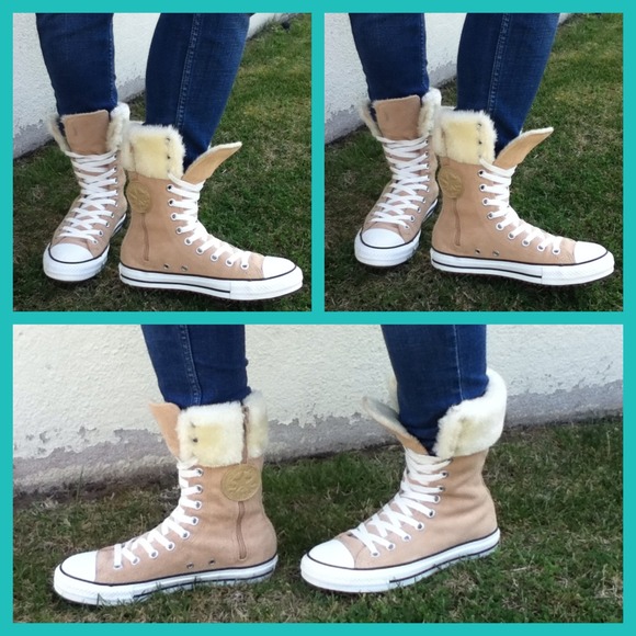 🚫SOLD🚫New rare fur lined converse! NEW - Picture 2 of 4