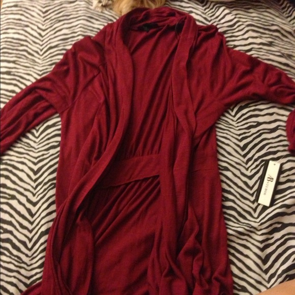 Ruby colored cardigan