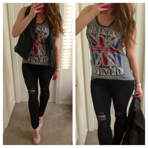 Tops - Heather Grey Hi Low London Top