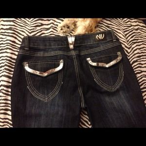 Dark blue denim jeans