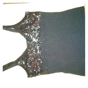 Willi Smith black sequined tank top. Never worn!