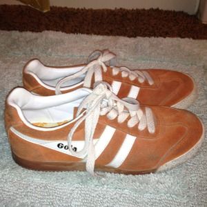 Beautiful orange with white stripe Gola sneakers!