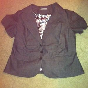Grey short sleeve blazer.