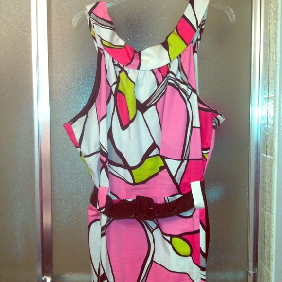 Multicolored dress.