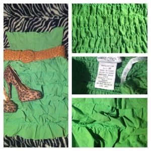 green mini dress