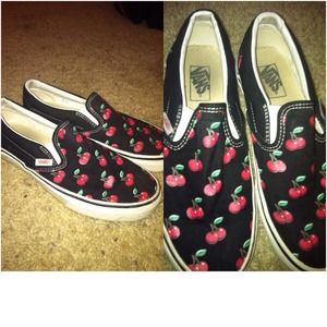 Cherry Printed Vans🍒