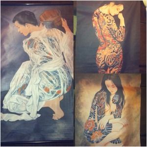 Japanese Tattoo Art Poster Size, Cloth Material!