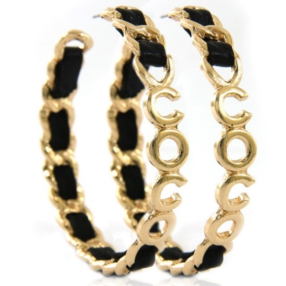 Coco Gold & Leather Interwoven Hoop Earrings