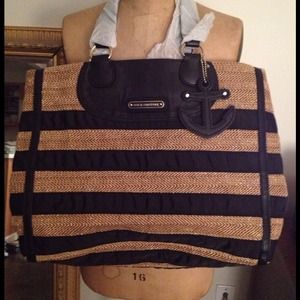 Juicy Couture Black Lurex Straw Tote Bag