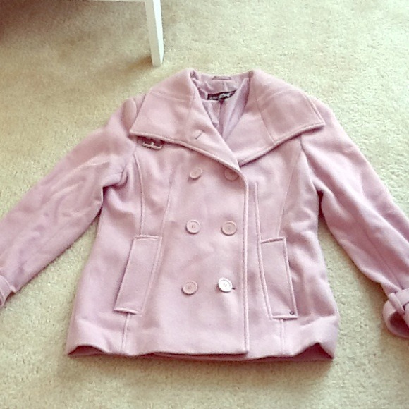 Black Rivet light pink pea coat