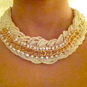 Elegant cream and gold necklace