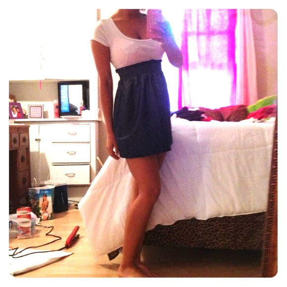High raise Blue Denim dress.