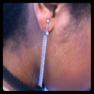 Handmade Dangling Silver Earrings Clip-On/ pierced