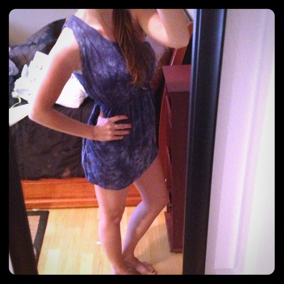 One shoulder tie dye sun dress