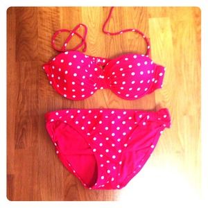 ☀Red and White Polka Dot Swimsuit