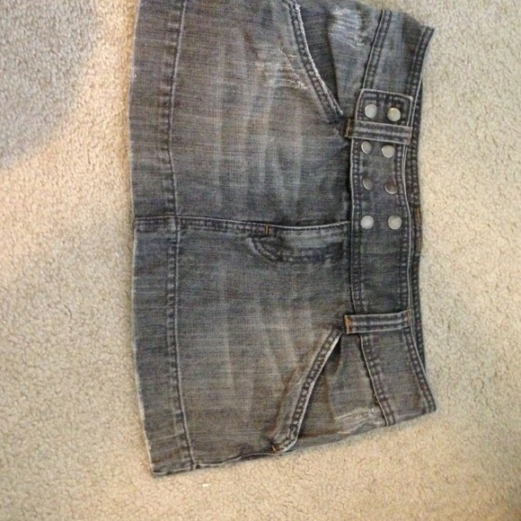 Roxy black wash denim mini skirt