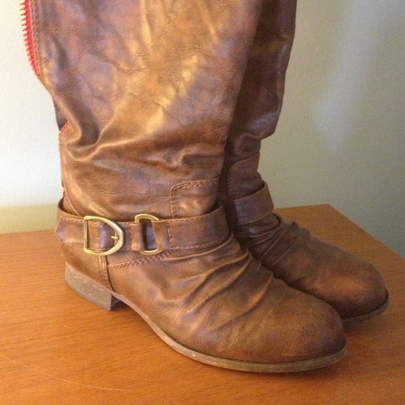 Brown tall boots