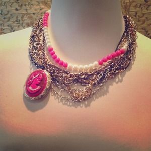layered necklace w/ vintage locket.