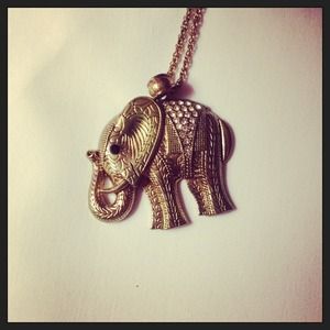 Gold elephant necklace