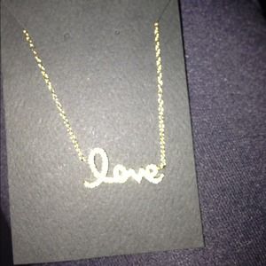 Cz love with gold necklace. By Lisa Loren