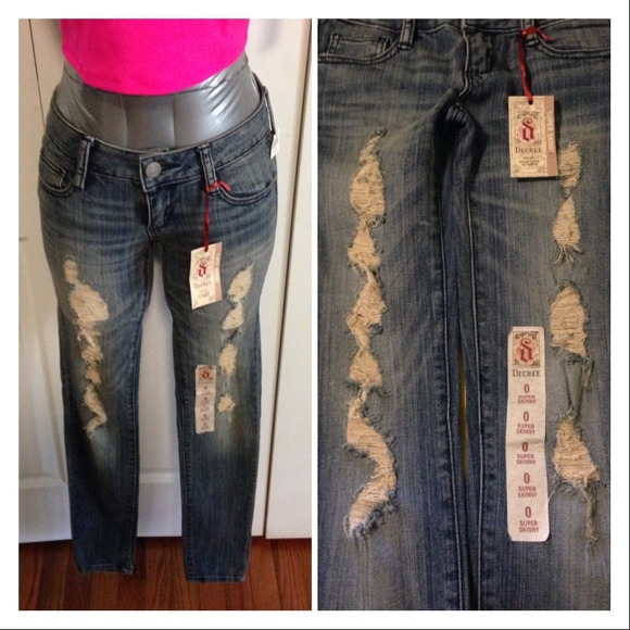 Denim super skinny distressed jeans