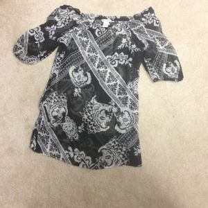 Black house white market 3/4 sheer top