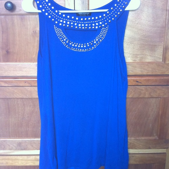 Royal blue studded shirt