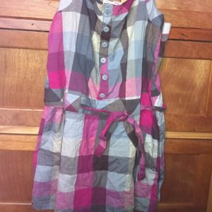 Plaid button up dress