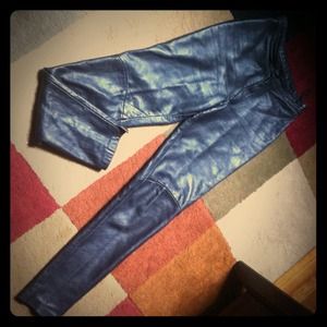 Vintage Black soft leather Capri pants